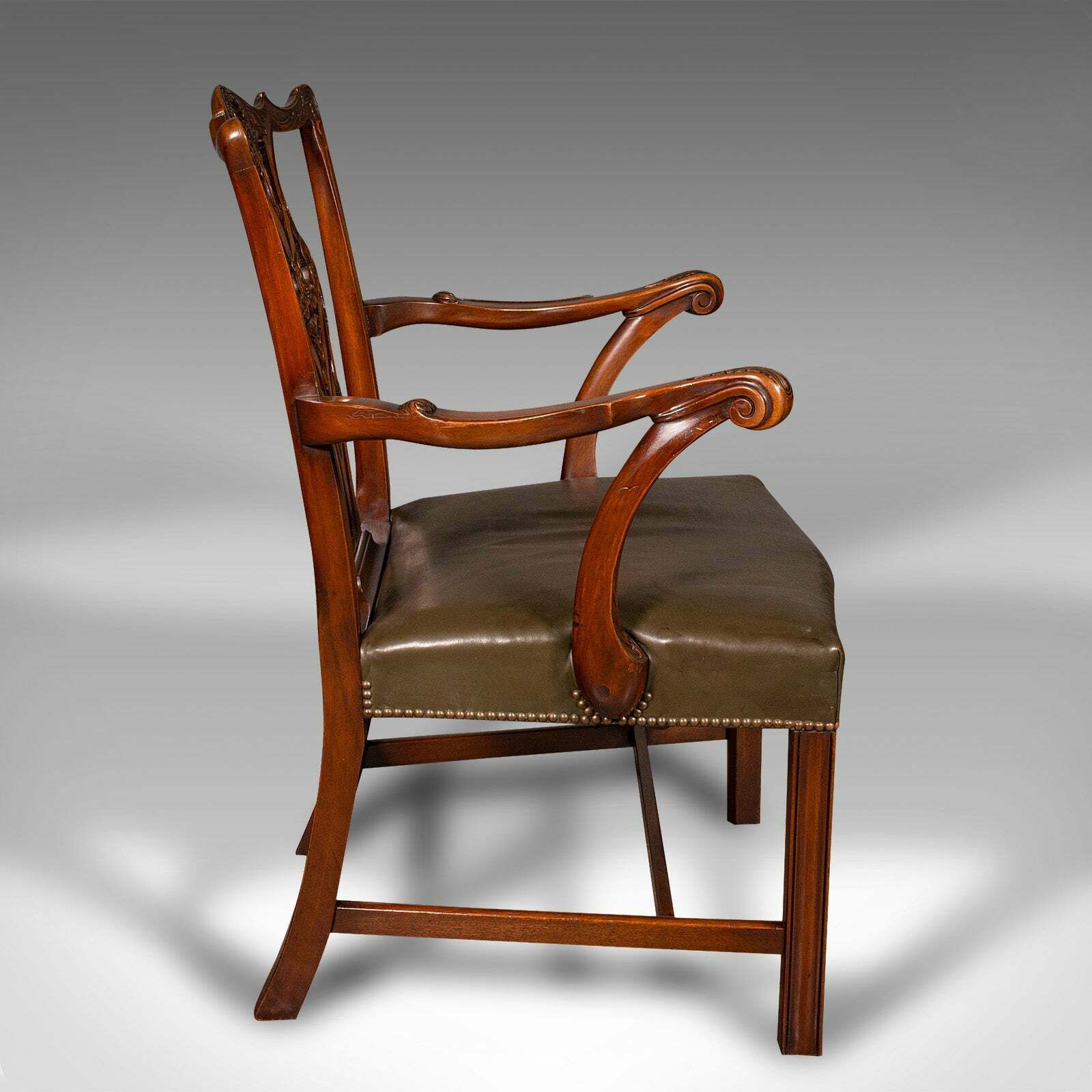 Antique Gentleman's Drawing Room Armchair, English, Chippendale Taste, Victorian photo Furniture