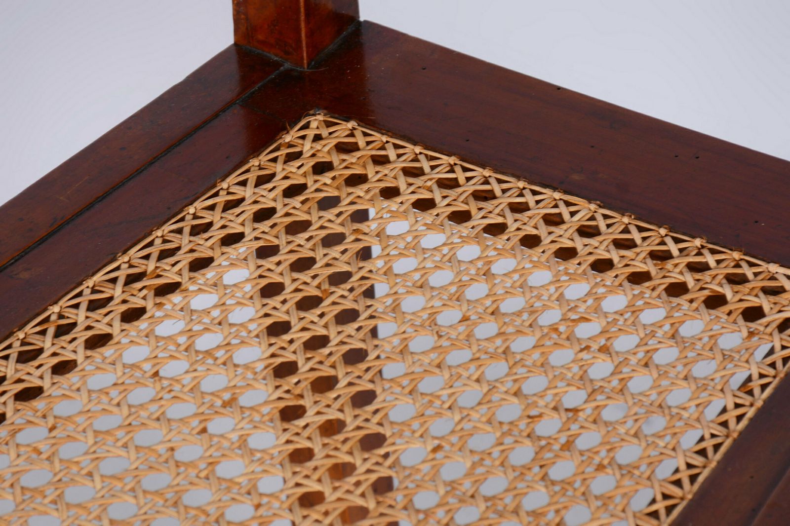 Restored Biedermeier Chair, Walnut Vener, Rattan, Polish, Austria, 1830s photo furniture