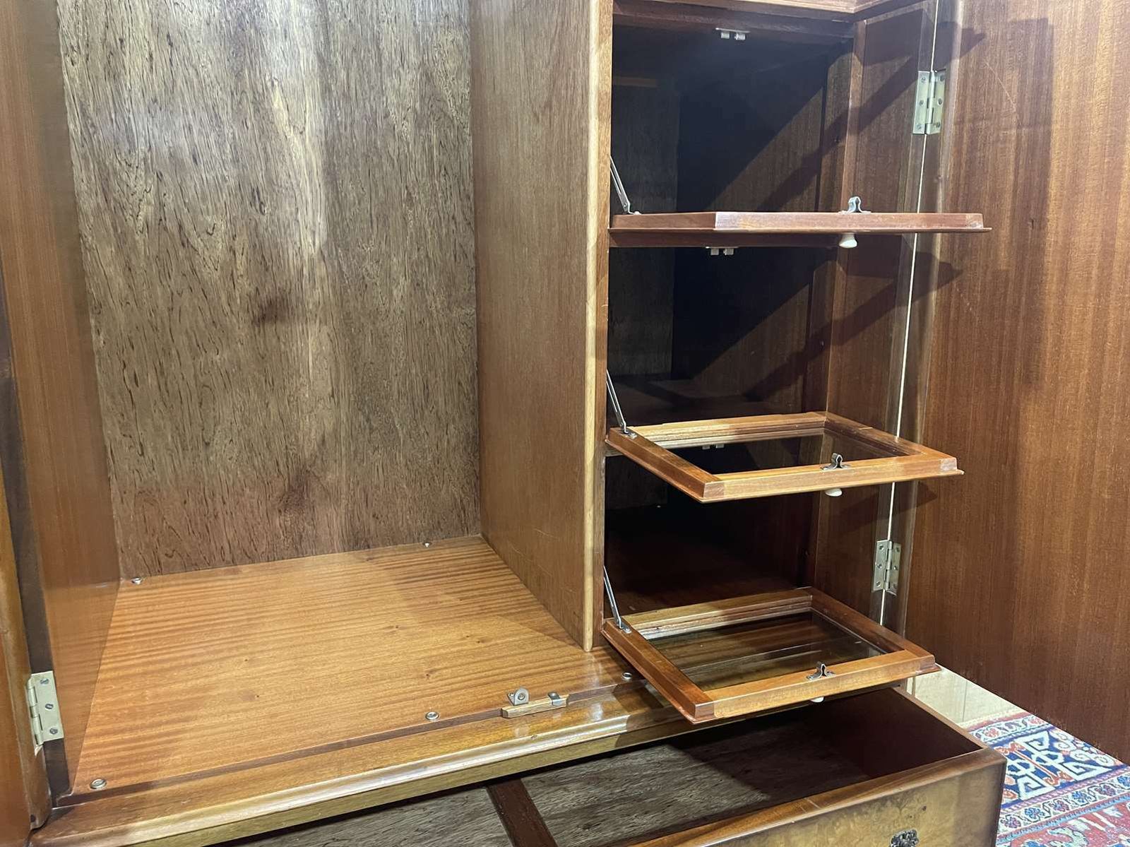 English Walnut Burr Cabinet, Work From The 1950s photo 1380.0