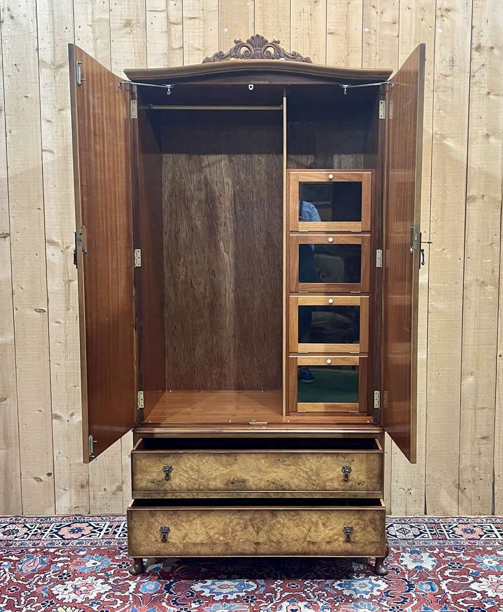 photo buy English Walnut Burr Cabinet, Work From The 1950s