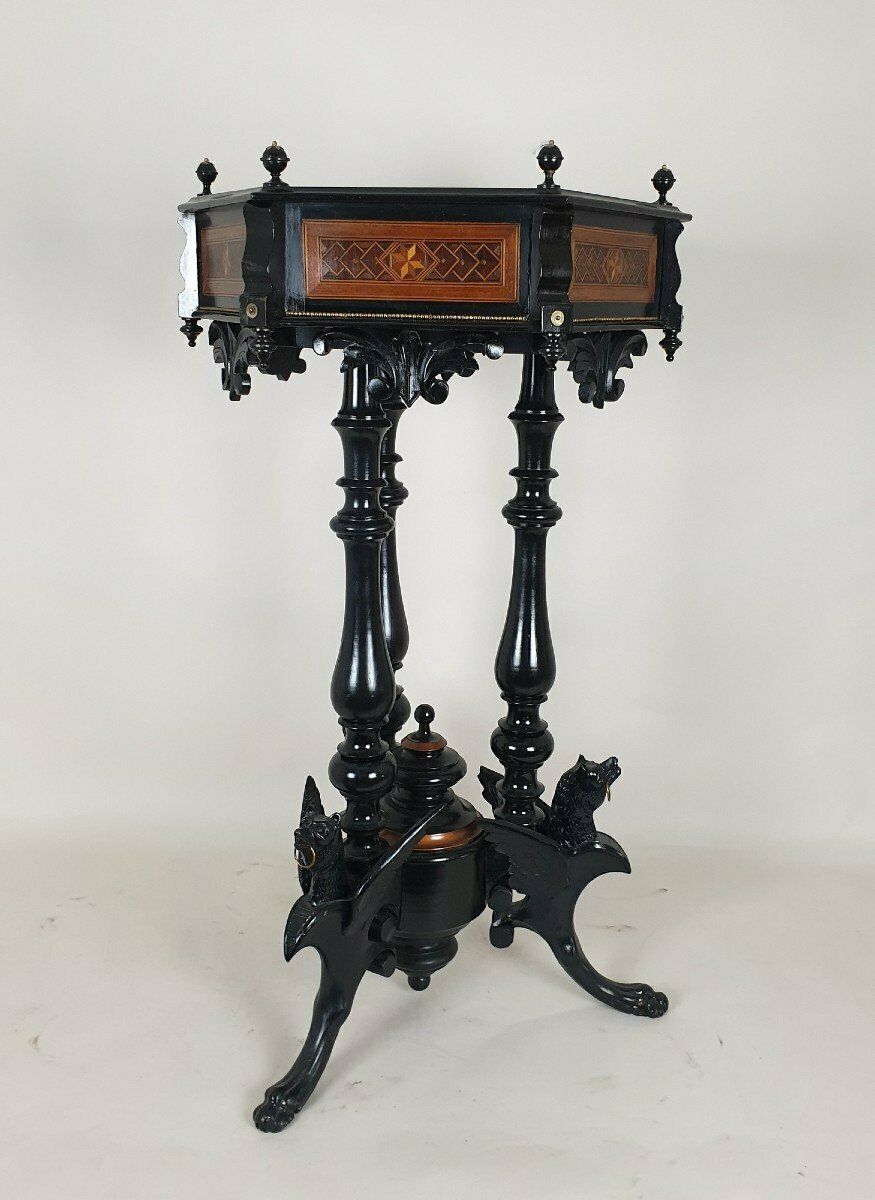 Marquetry Planter, Napoleon III, 19th Century photo furniture