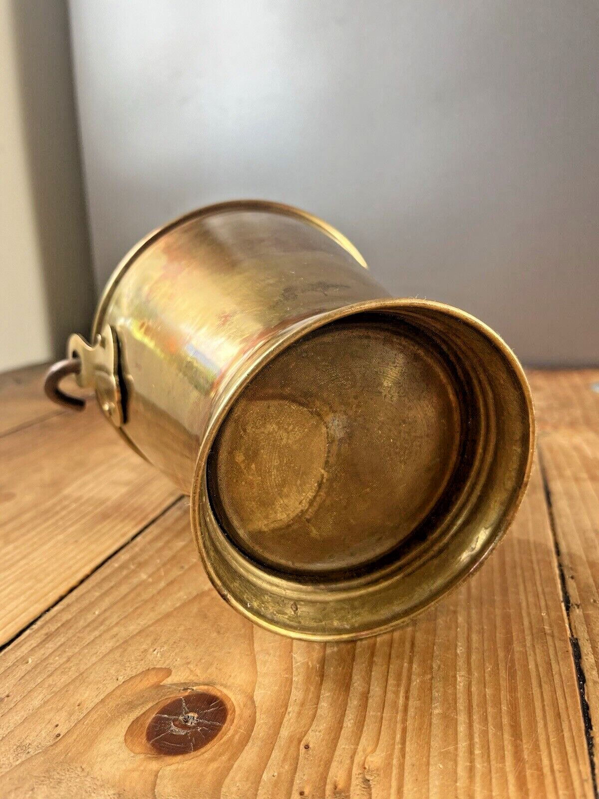 photo furniture C1910 Antique Art Nouveau Brass Hanging Pail Water Grain Bucket Flower Plant Pot