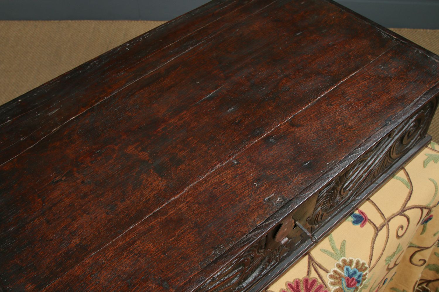 1150.0 English 17th Century Charles II Oak Carved Bible Box  (Circa 1680) photo