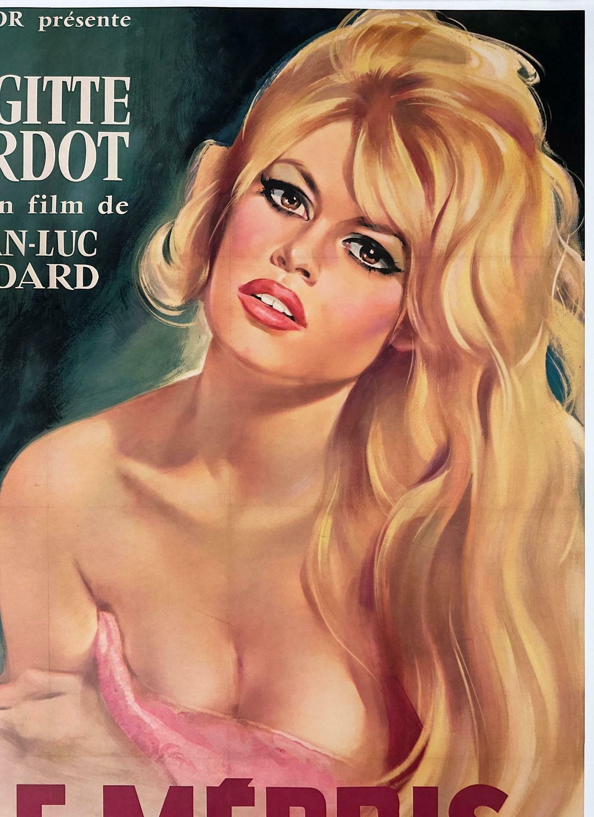 Le Mepris 1963 French Grande Film Poster, Georges Allard photo Art