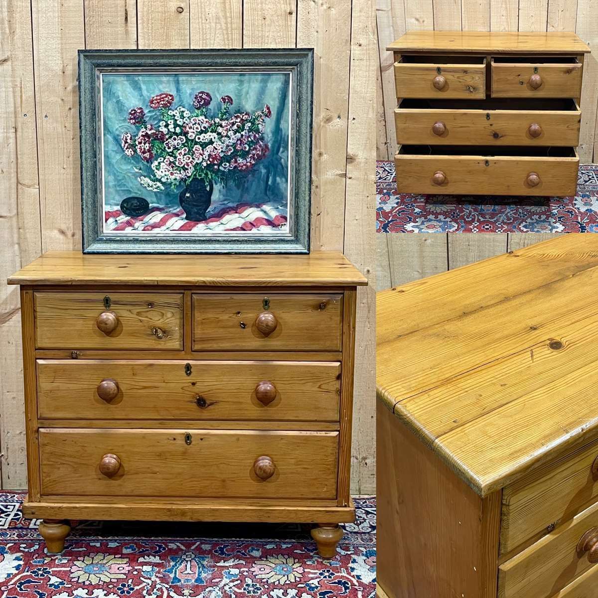 English Chest Of Drawers In Fir From The End Of The 19th Century