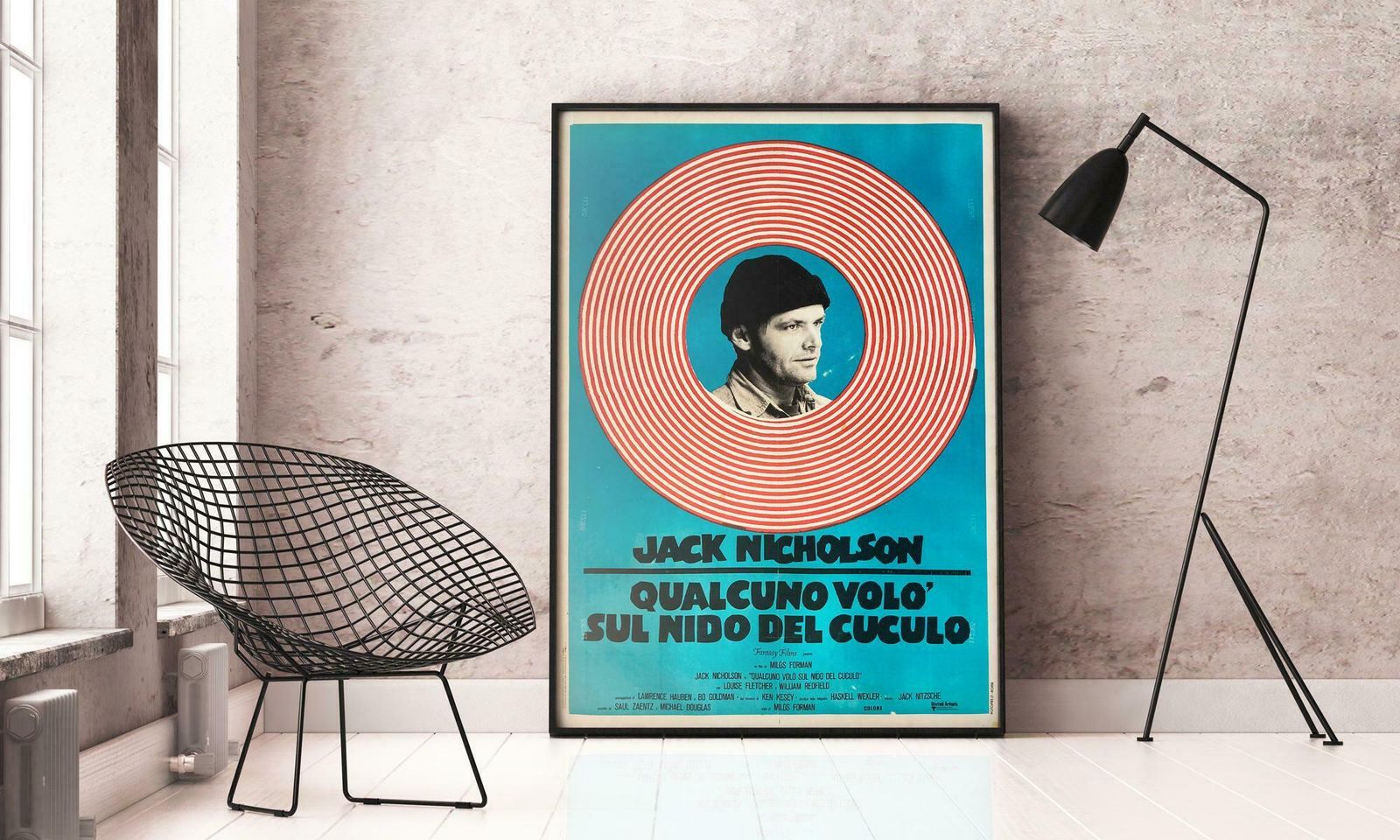 One Flew Over The Cuckoo's Nest R1970s Italian 2 Foglio Film Poster photo furniture