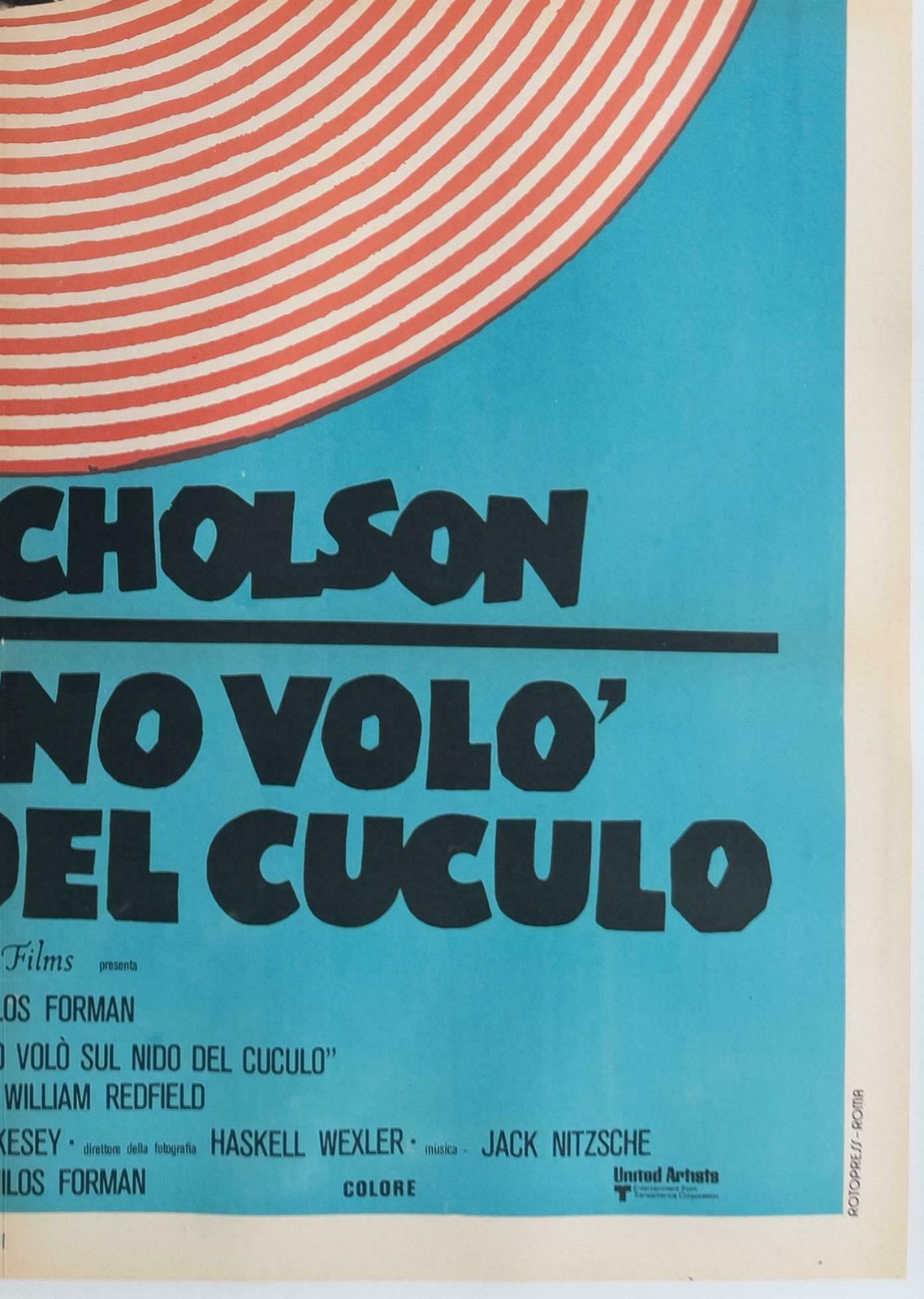 One Flew Over The Cuckoo's Nest R1970s Italian 2 Foglio Film Poster photo vinterior