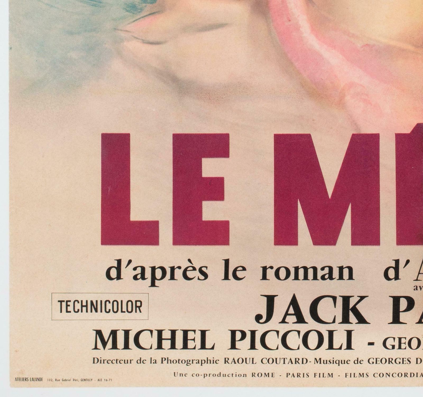 Le Mepris 1963 French Moyenne Film Poster, Georges Allard photo buy