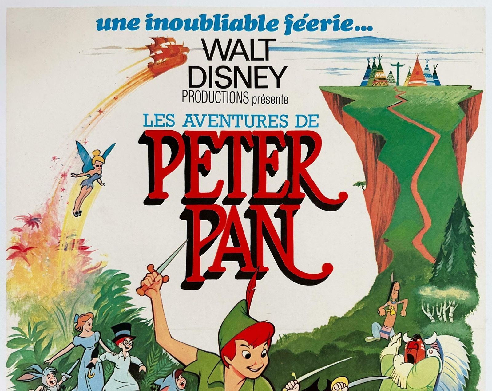 Peter Pan 1970s French Petite Film Movie Poster, Disney photo for sale