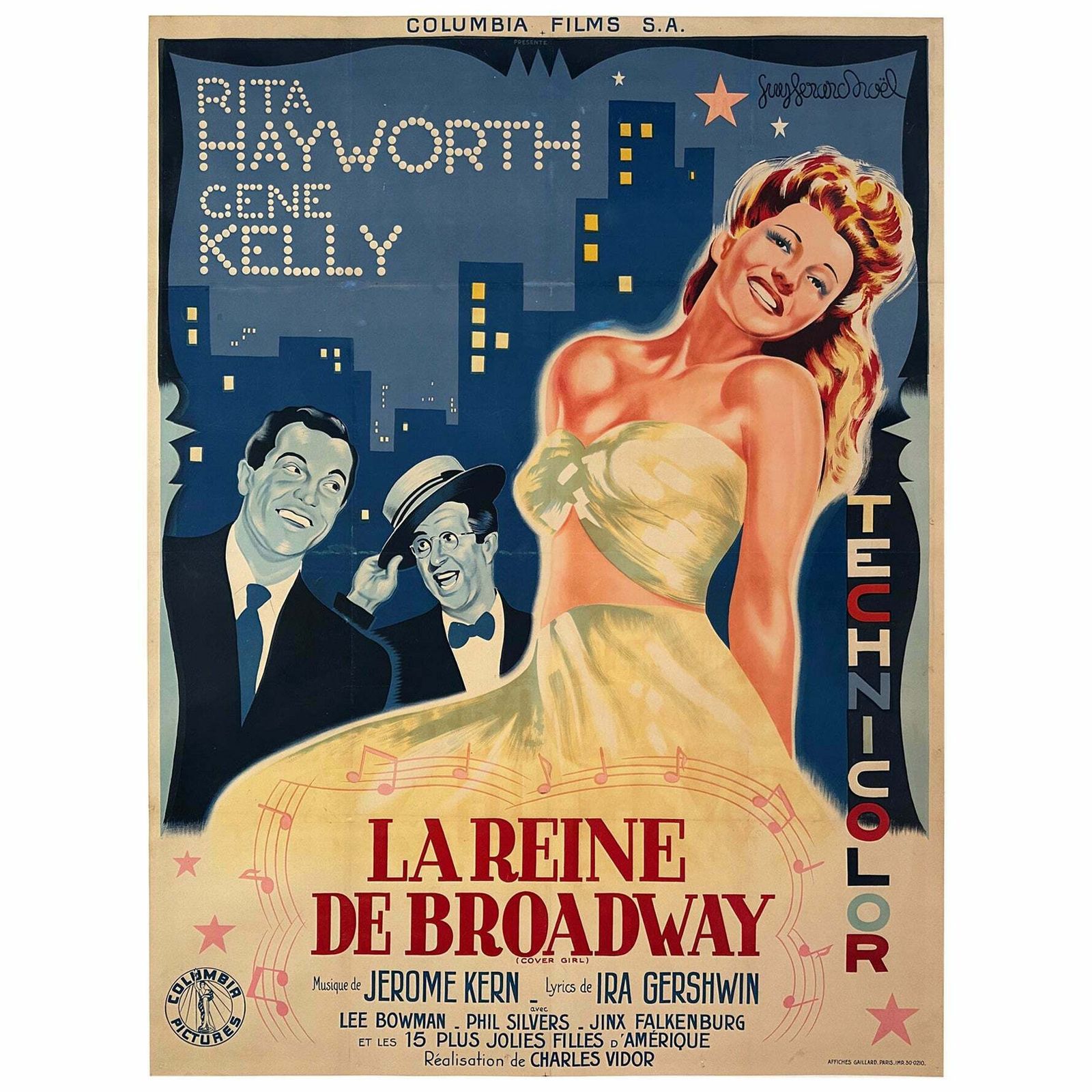 Cover Girl 1947 French Grande Film Movie Poster, Guy Gerard Noel