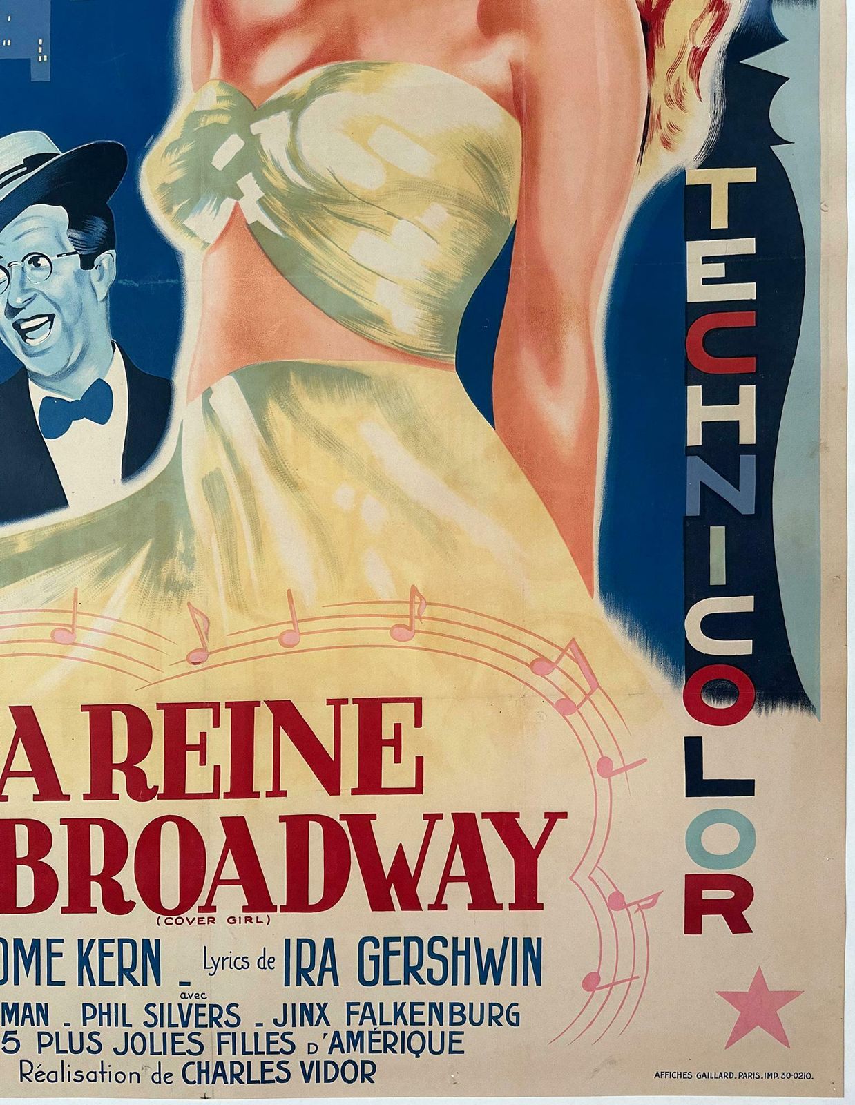 Cover Girl 1947 French Grande Film Movie Poster, Guy Gerard Noel photo vinterior