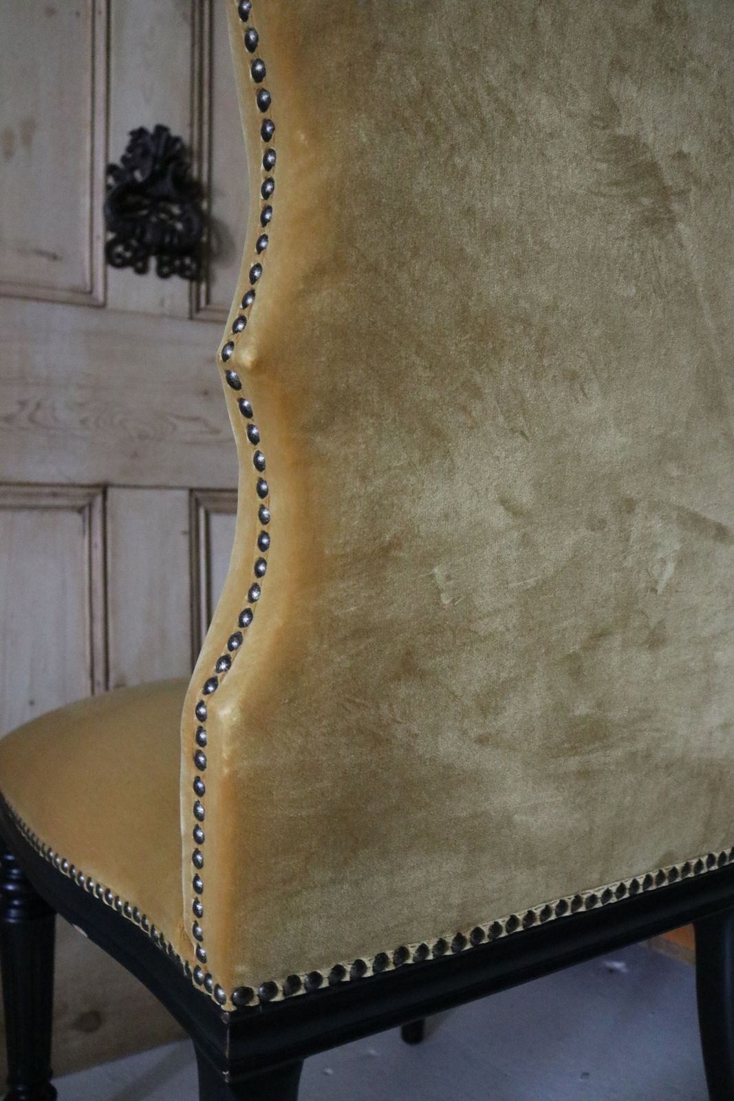 400.0 4 X India Jane Gold Velvet Dining Chairs photo