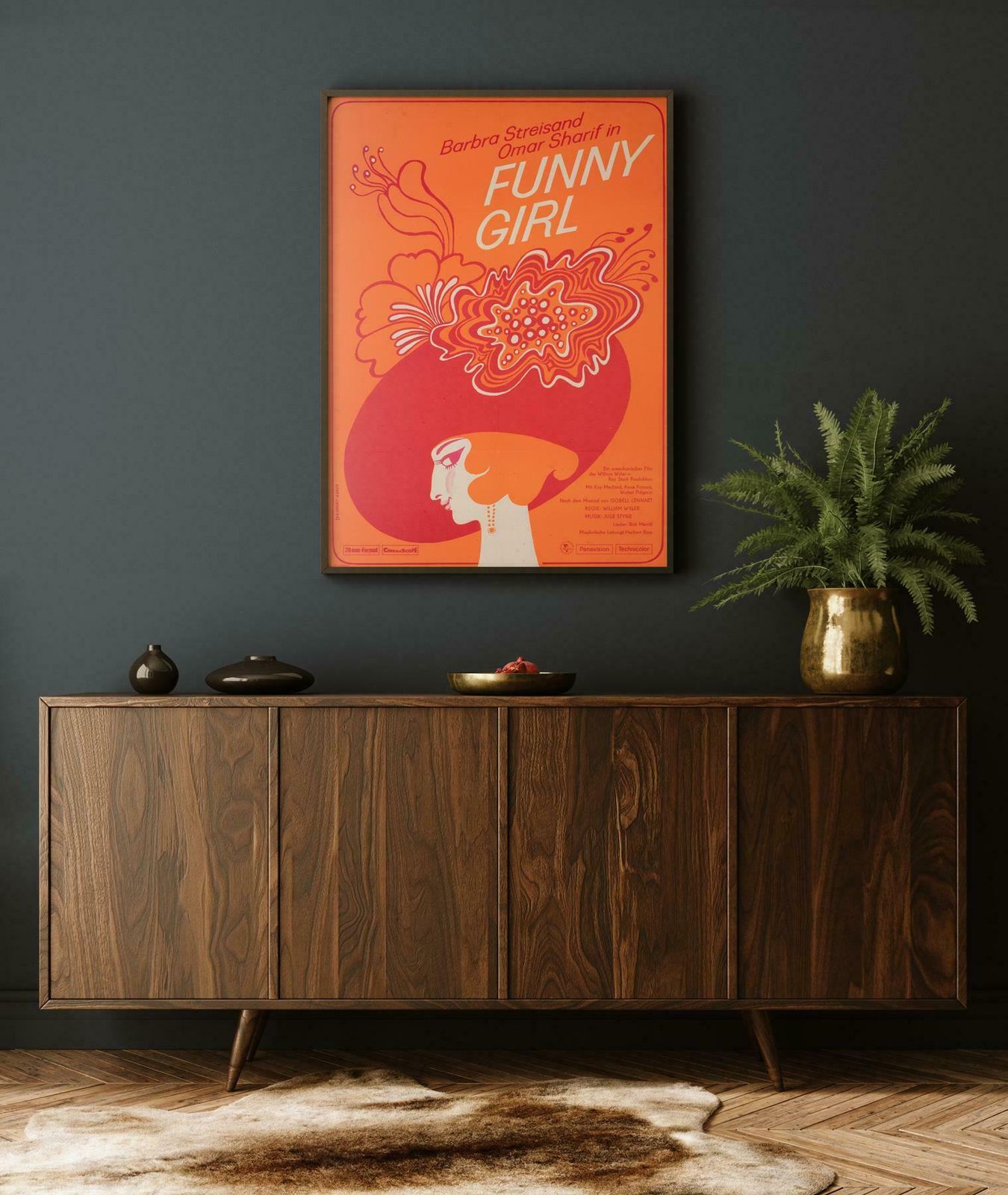 Funny Girl 1970 East German A1 Film Movie Poster, Roeder photo furniture