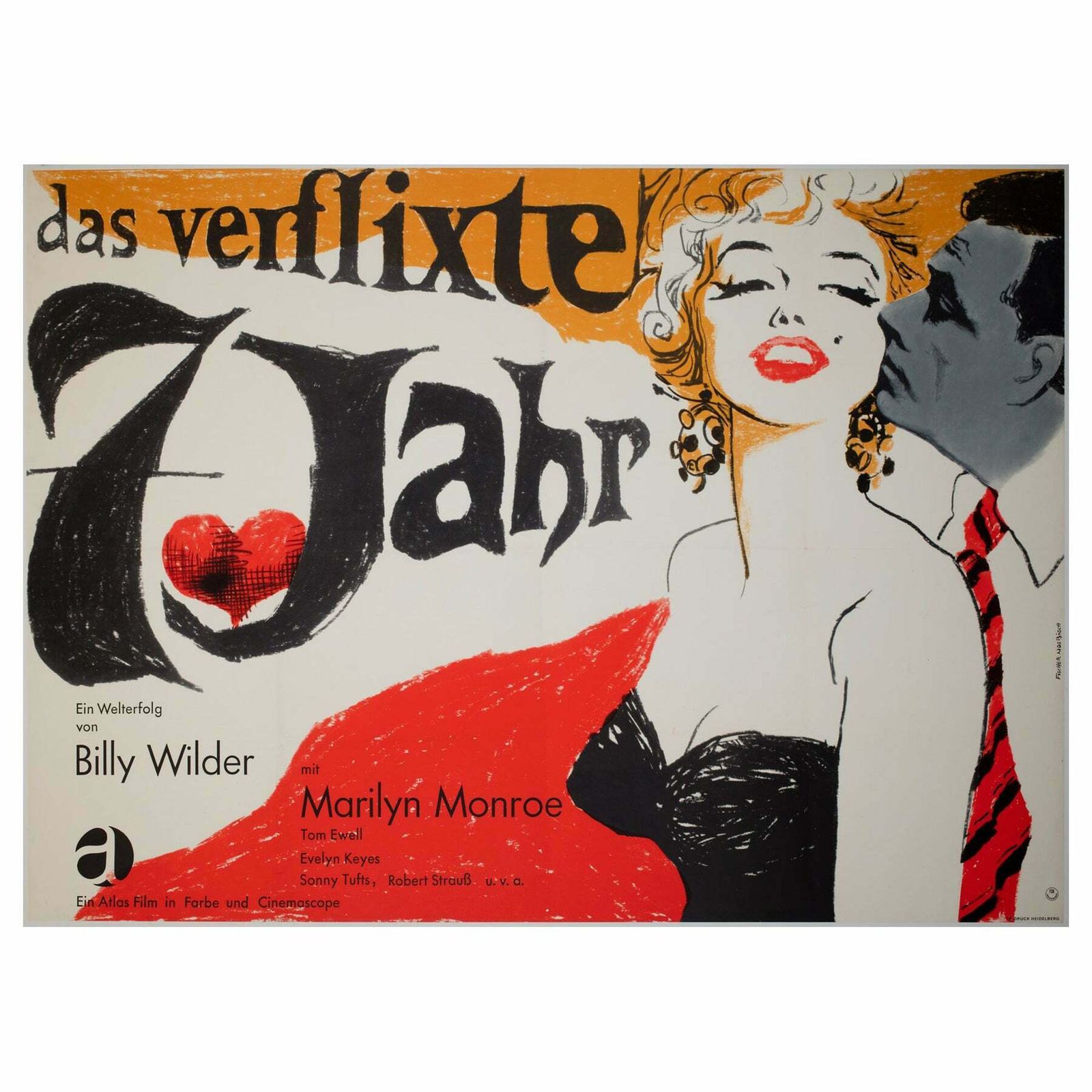 The Seven Year Itch R1966 German A0 Film Poster, Fischer Nosbisch