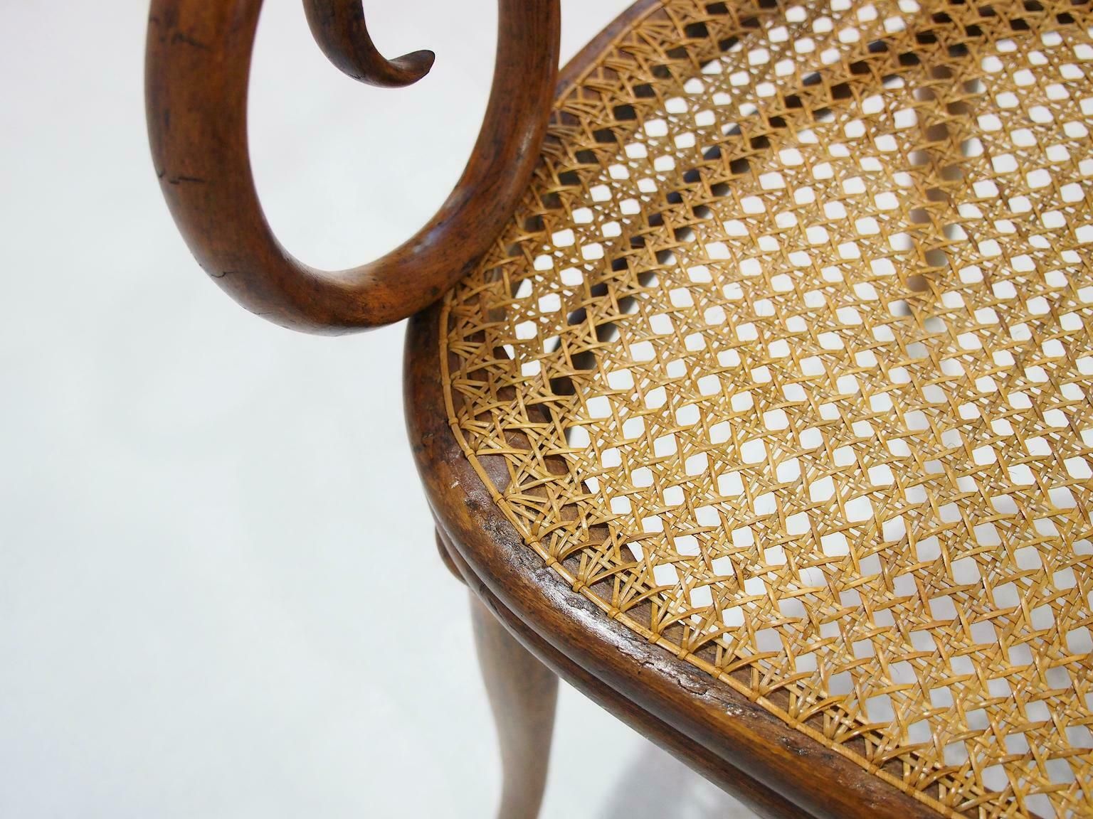 photo for sale Vienna Secessionist Bentwood And Rattan Settee By Thonet Brothers