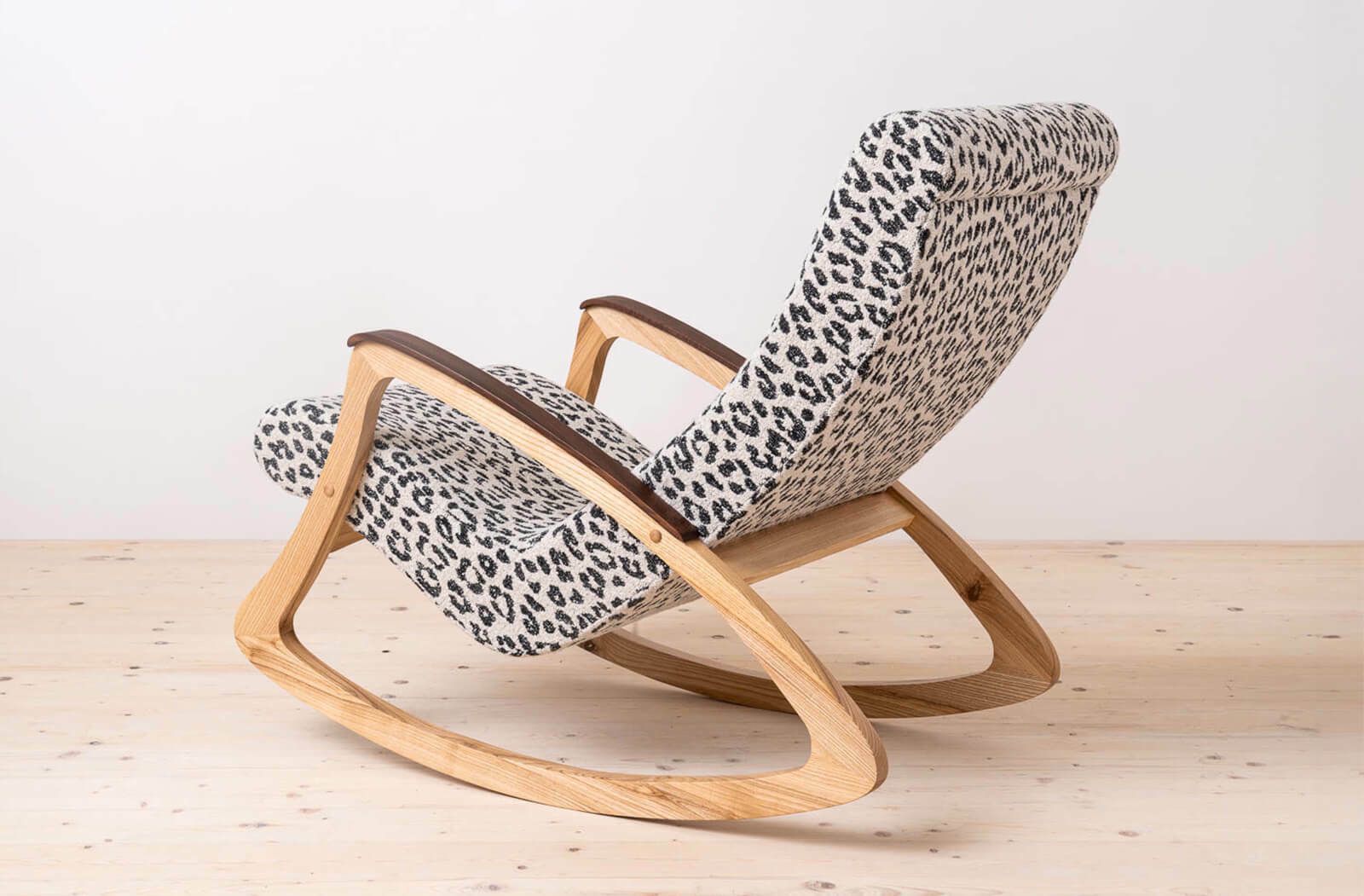 Mid Century Modern Vintage Rocking Chair, Czechoslovakia, 1950s, Reupholstered photo furniture