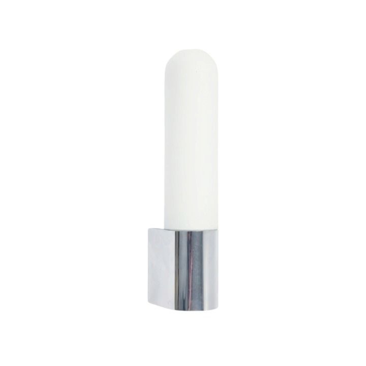 Opal Glass & Chrome Wall Light From Limburg, Germany, 1970s
