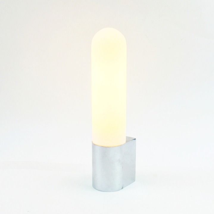Opal Glass & Chrome Wall Light From Limburg, Germany, 1970s photo 245.0