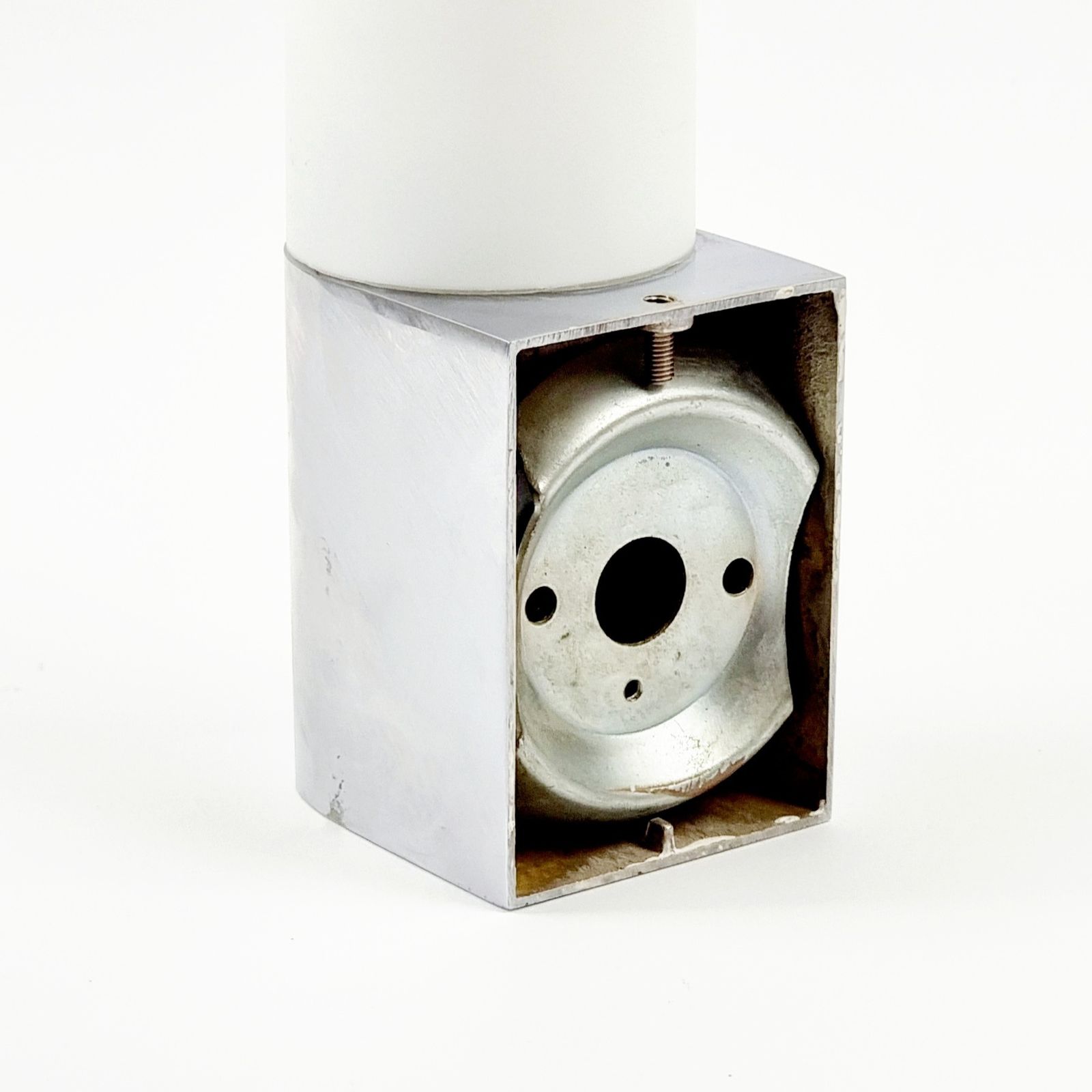 photo for sale Opal Glass & Chrome Wall Light From Limburg, Germany, 1970s