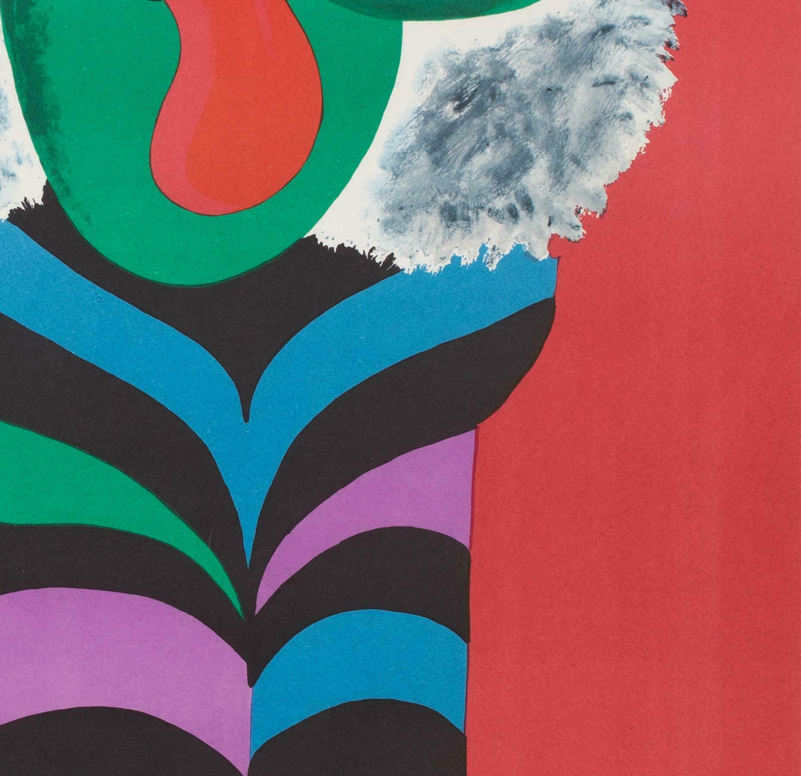 Cyrk Large Stripy Cat Tiger 1971 Polish Circus Poster, Hubert Hilscher photo vinterior