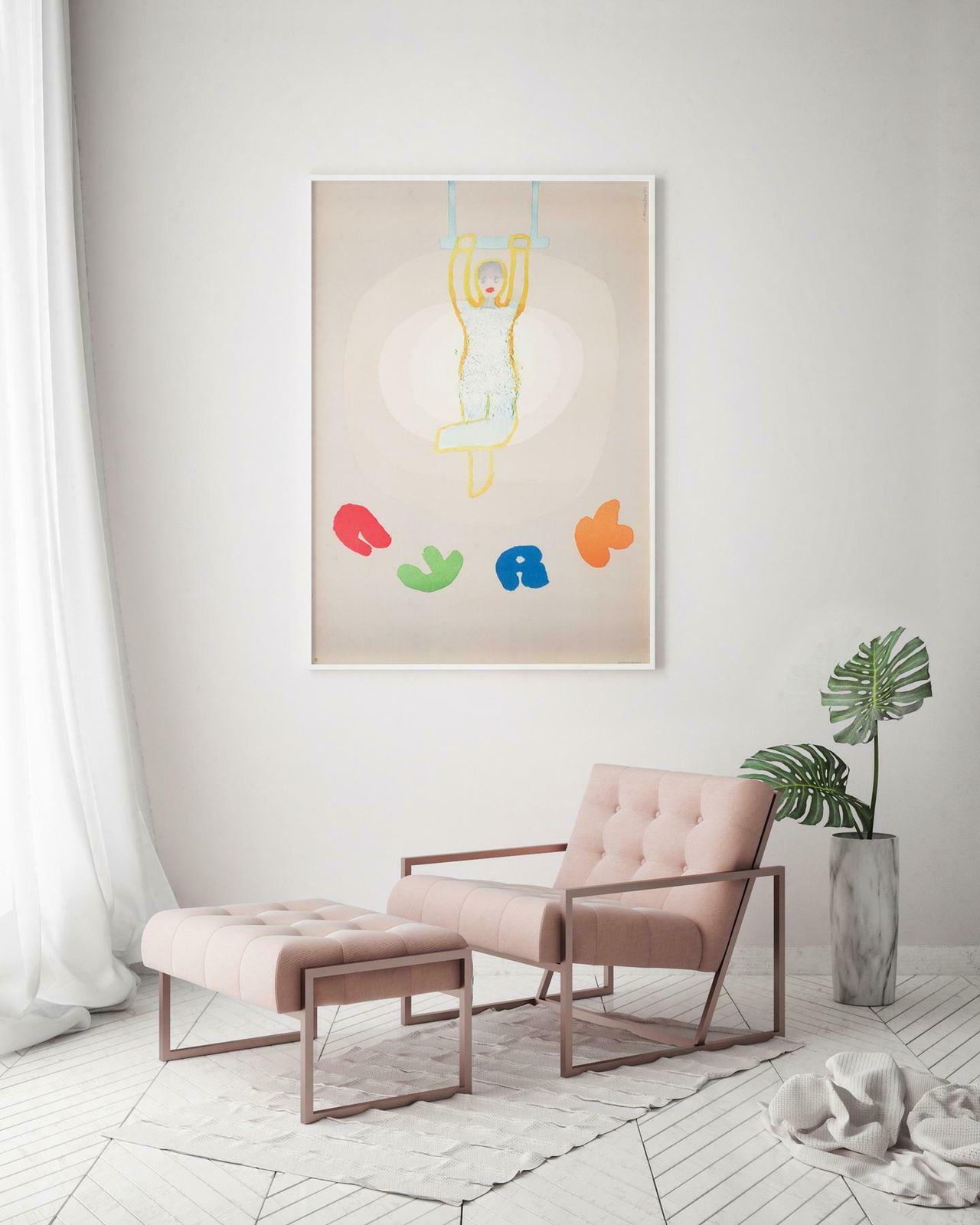 Cyrk Trapeze Woman 1965 Polish B1 Circus Poster, Jan Mlodozeniec photo furniture