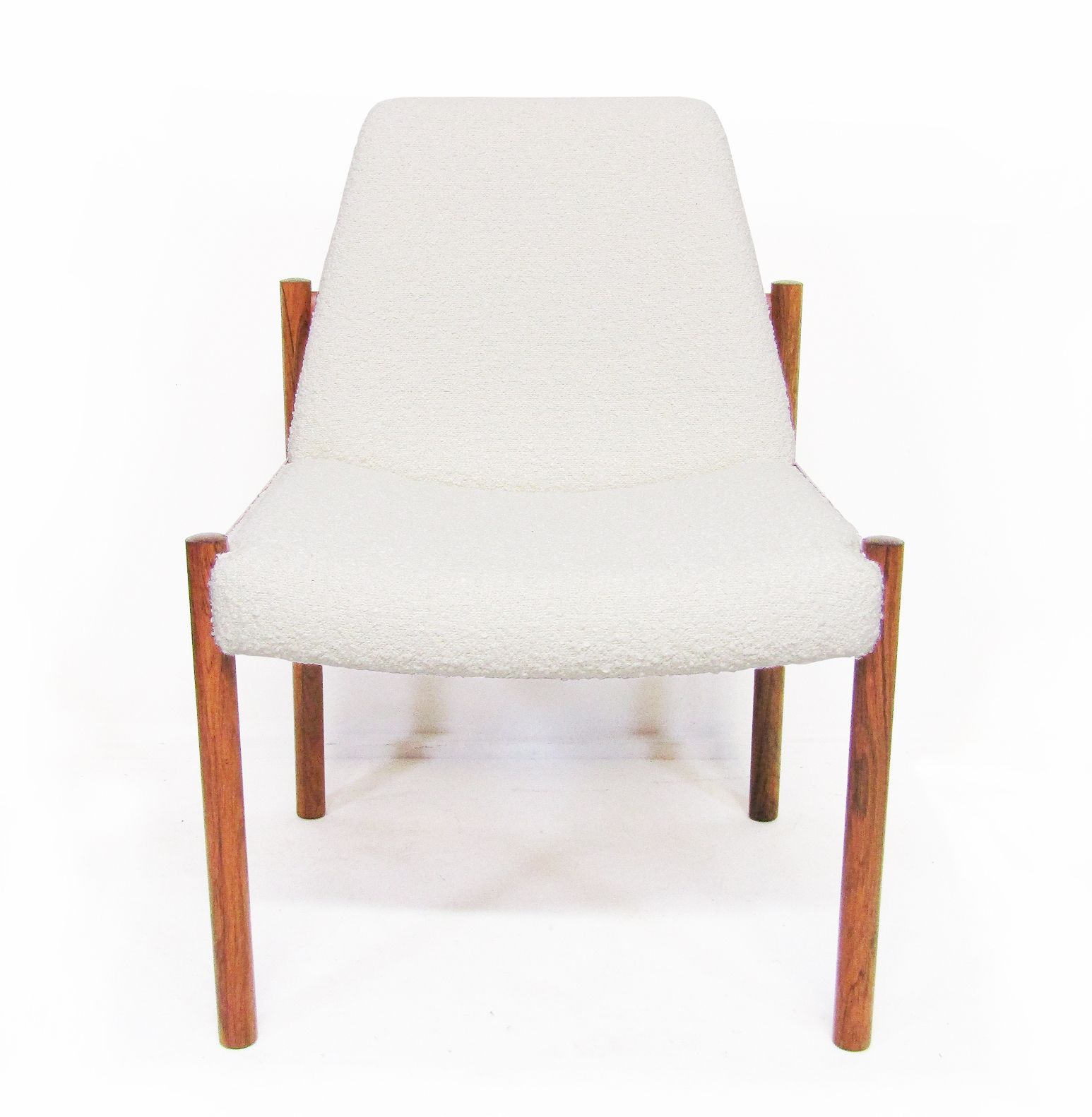 Six Dining Chairs In Danish Rosewood And Ivory Bouclé By Sven Ivar Dysthe For Dokka photo Furniture