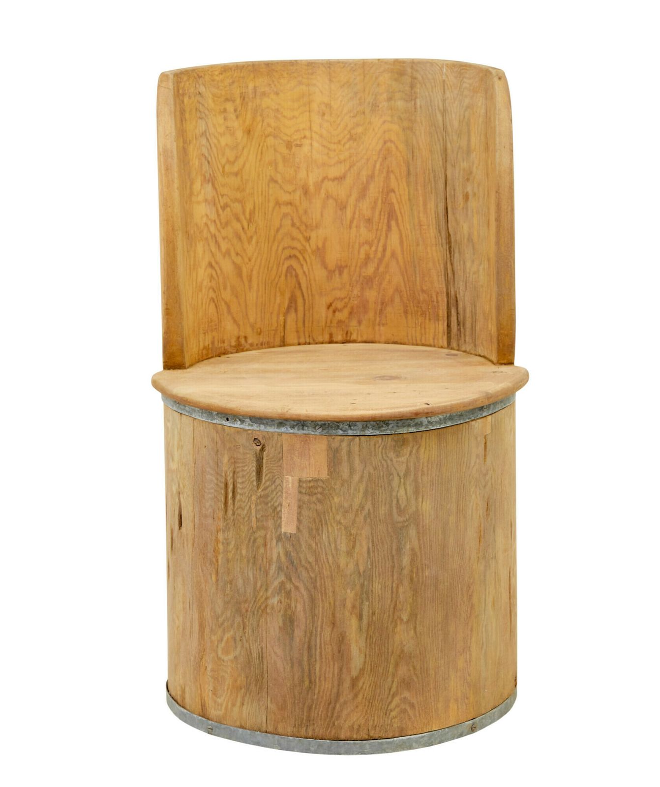 Mid Century Pine Trunk Hall Seat photo vintage