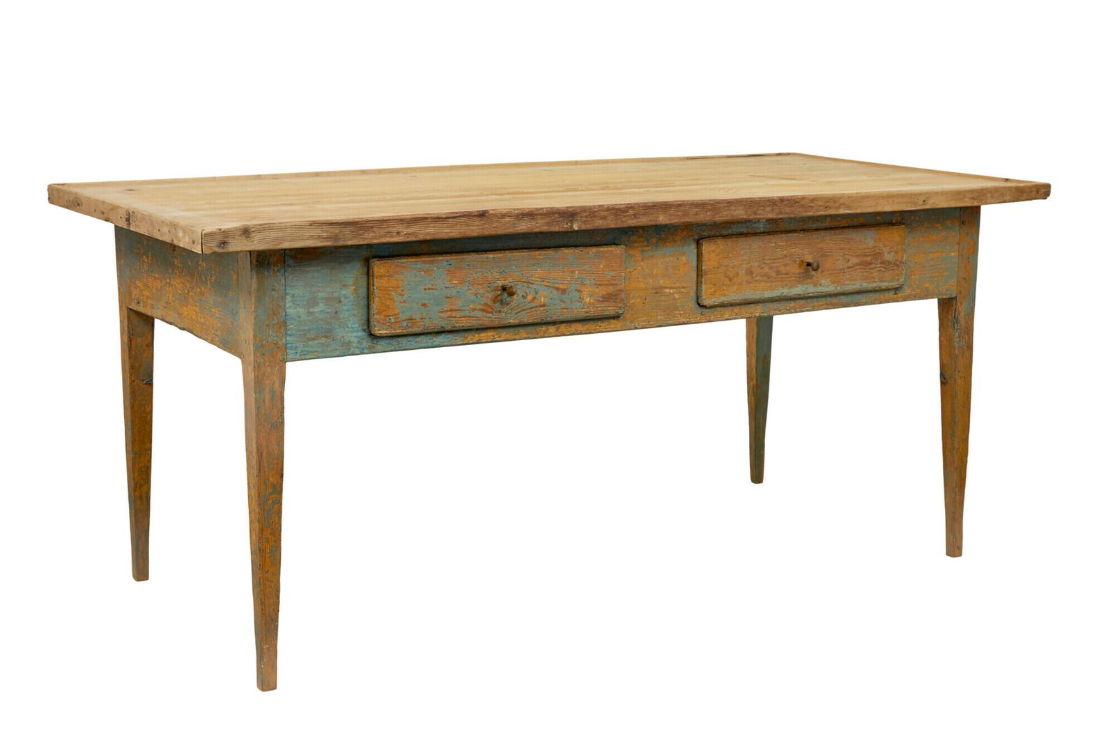 Mid 19th Century Original Paint Swedish Pine Bakers Table