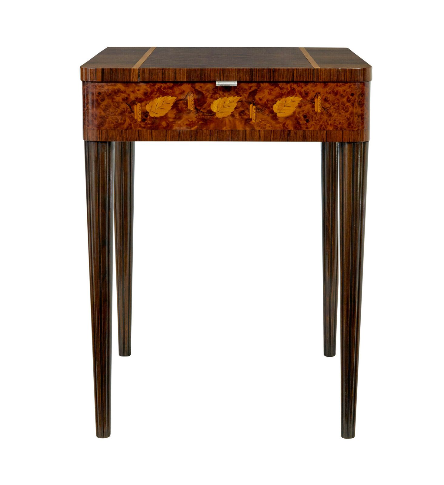Mid Century Walnut And Birch Inlaid Metamorphic Work Table photo buy