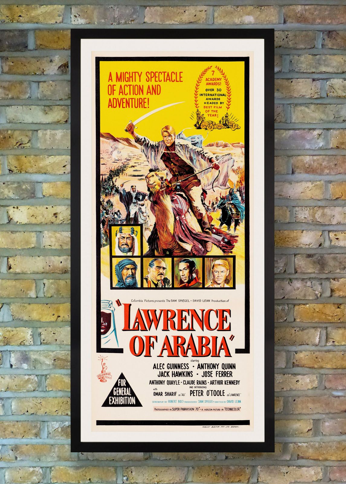 'Lawrence Of Arabia' Original Vintage Australian Daybill Film Poster, 1963 photo furniture