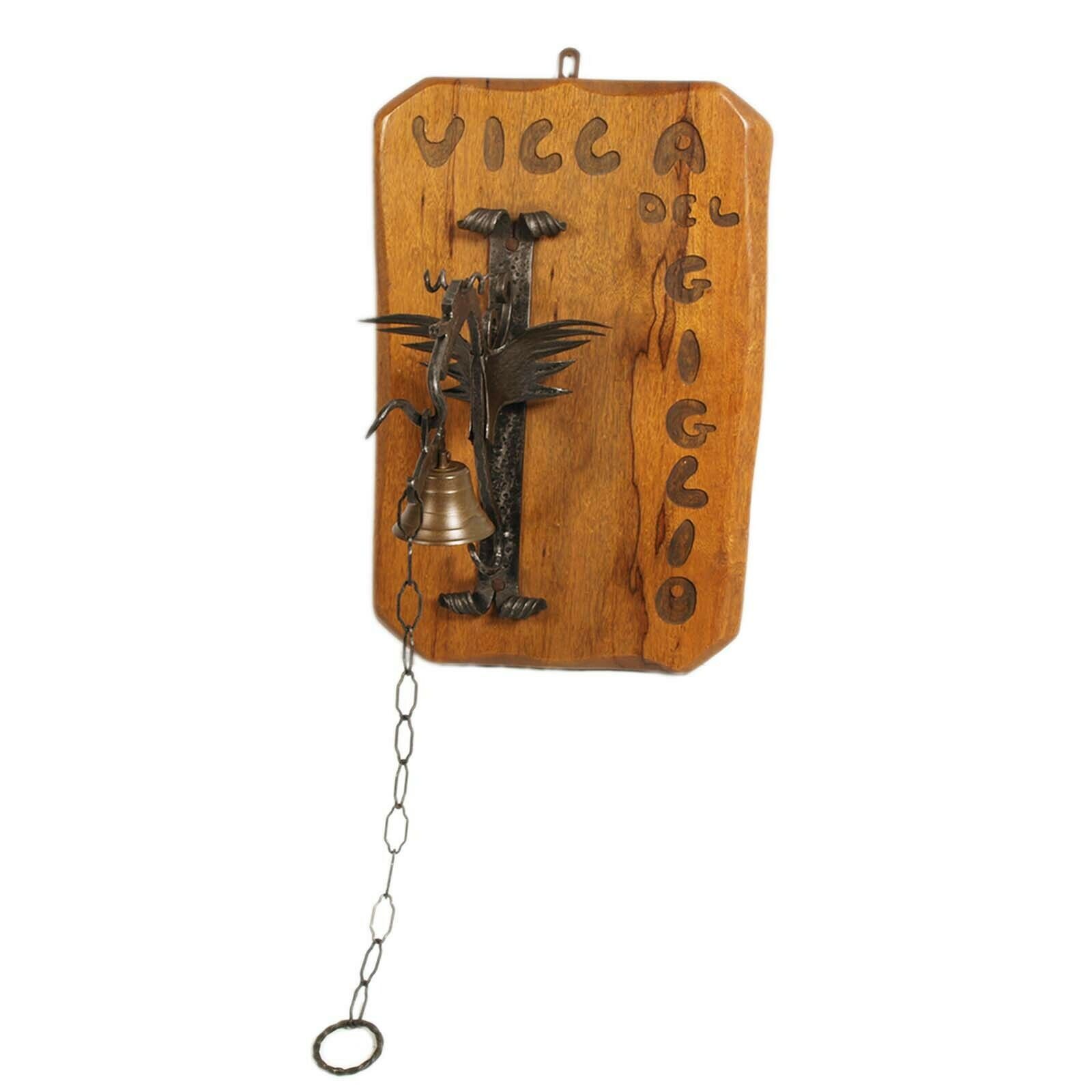 Manual Entrance Bell In Wrought Iron, Tyrolean Craftsmanship From 1950s photo for sale