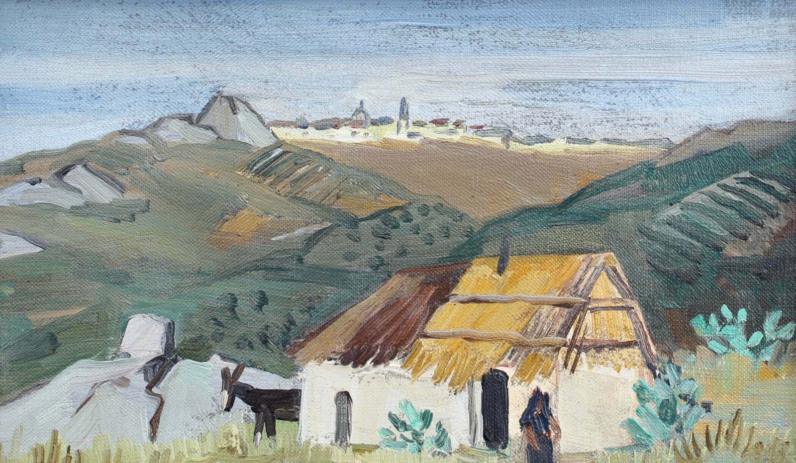 'Sicilian Farmhouse' By Yves Brayer (Circa 1950s) photo vinterior