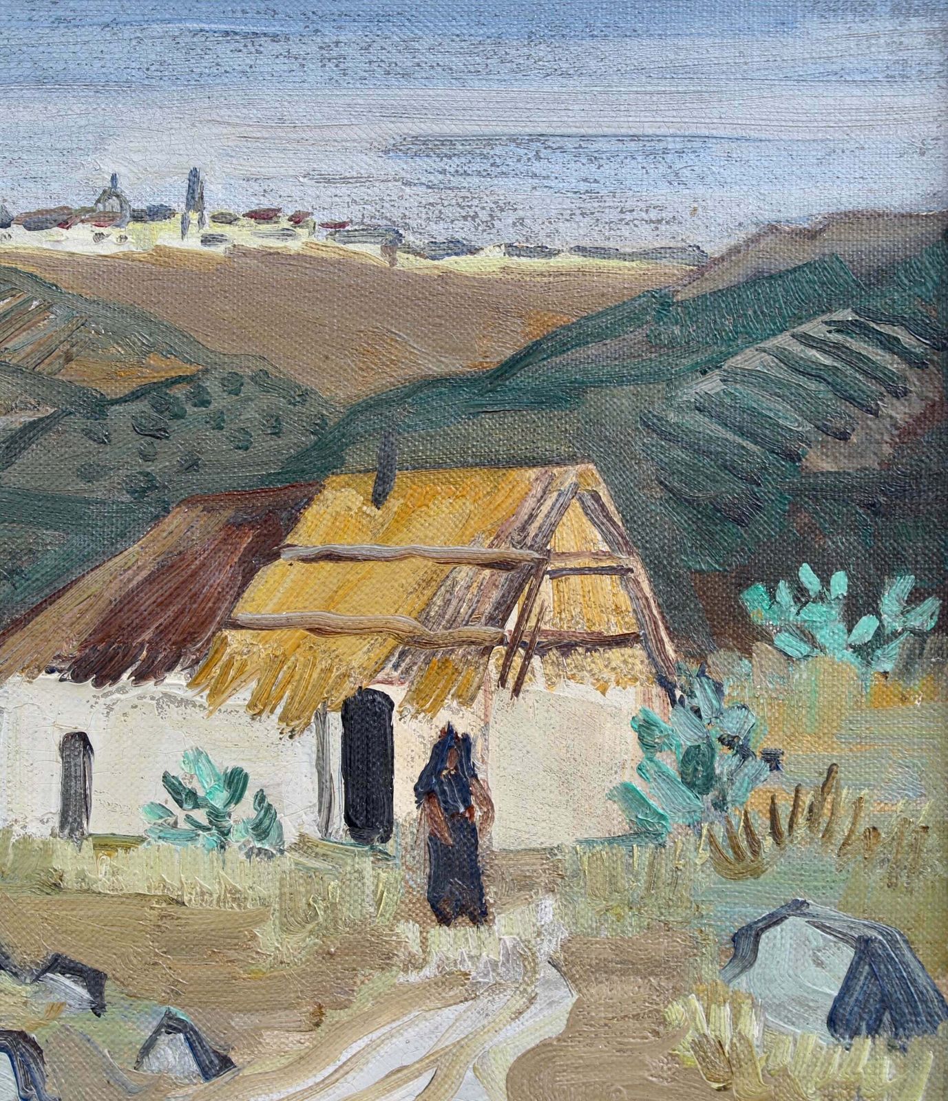 2704.0 'Sicilian Farmhouse' By Yves Brayer (Circa 1950s) photo