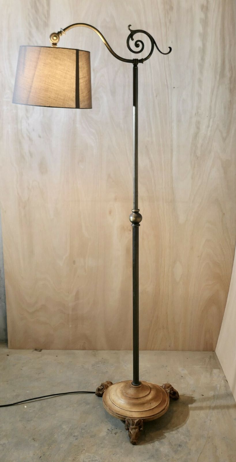 Mid Century Rams Head Tilting Floor Standing Reading Lamp By David Hunt photo Lighting
