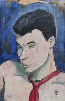'Portrait Of A Young Man In A Red Tie' French School (1956) photo furniture