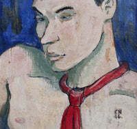 'Portrait Of A Young Man In A Red Tie' French School (1956) photo 600.0