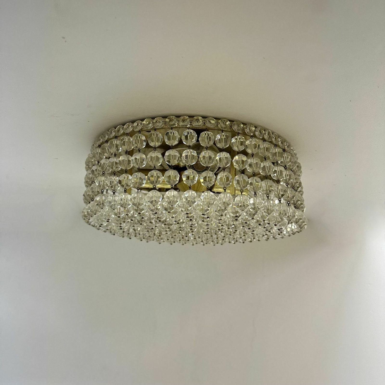 photo vintage Plafondlamp Met Swarovski Kristallen, Jaren 1970
