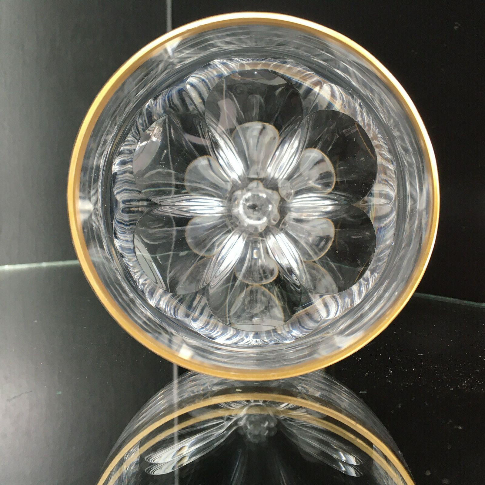 3x Crystal Champagne Glasses | Champaign Flutes | 24k Gold Trim | Lady Hamilton Style photo furniture
