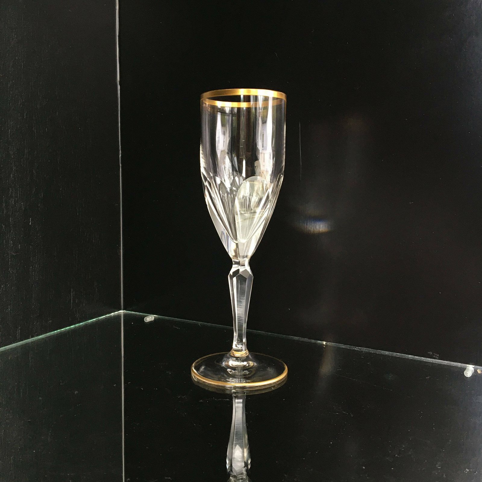 3x Kristallen Champagneglazen | Champagneflûtes | 24k Gouden Rand | Lady Hamilton Stijl photo 181.0