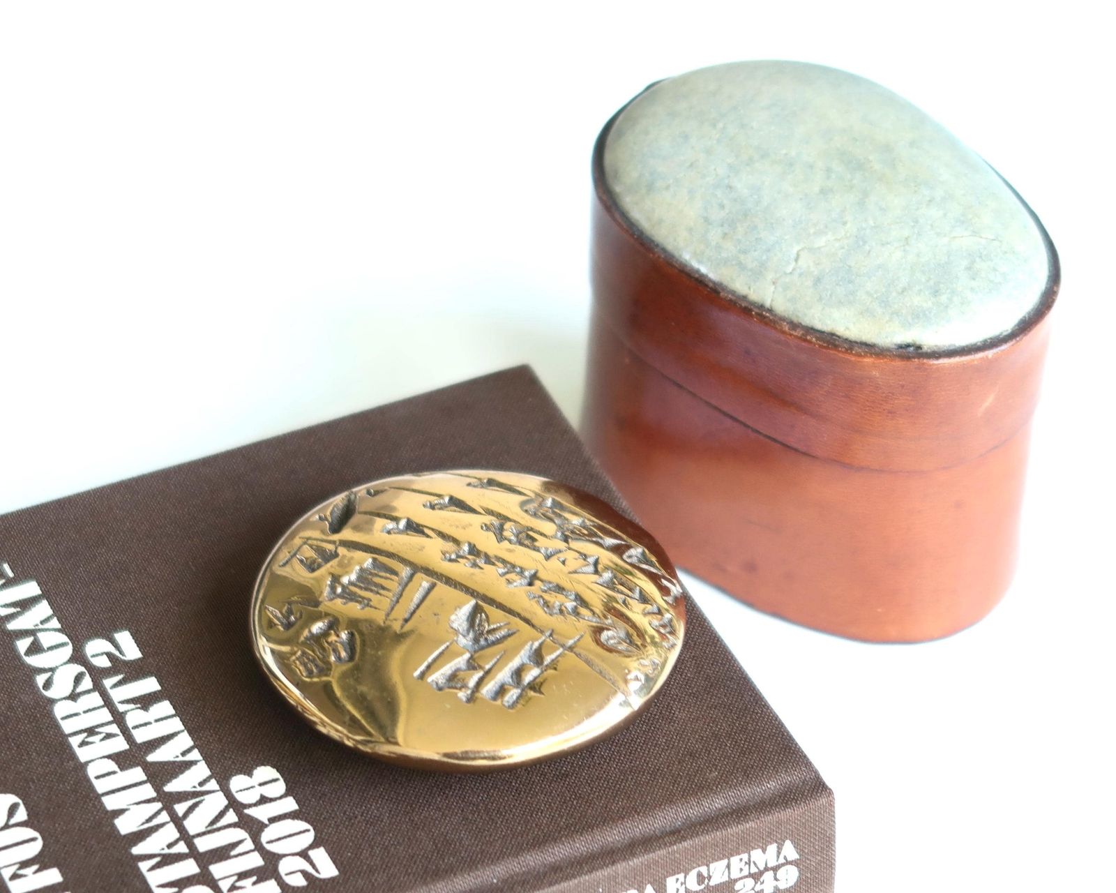 French Bronze Paperweight Sculpture By Monique Gerber, Antique Writing Decor, 1970s / Sculpture, Art, Louvre Museum