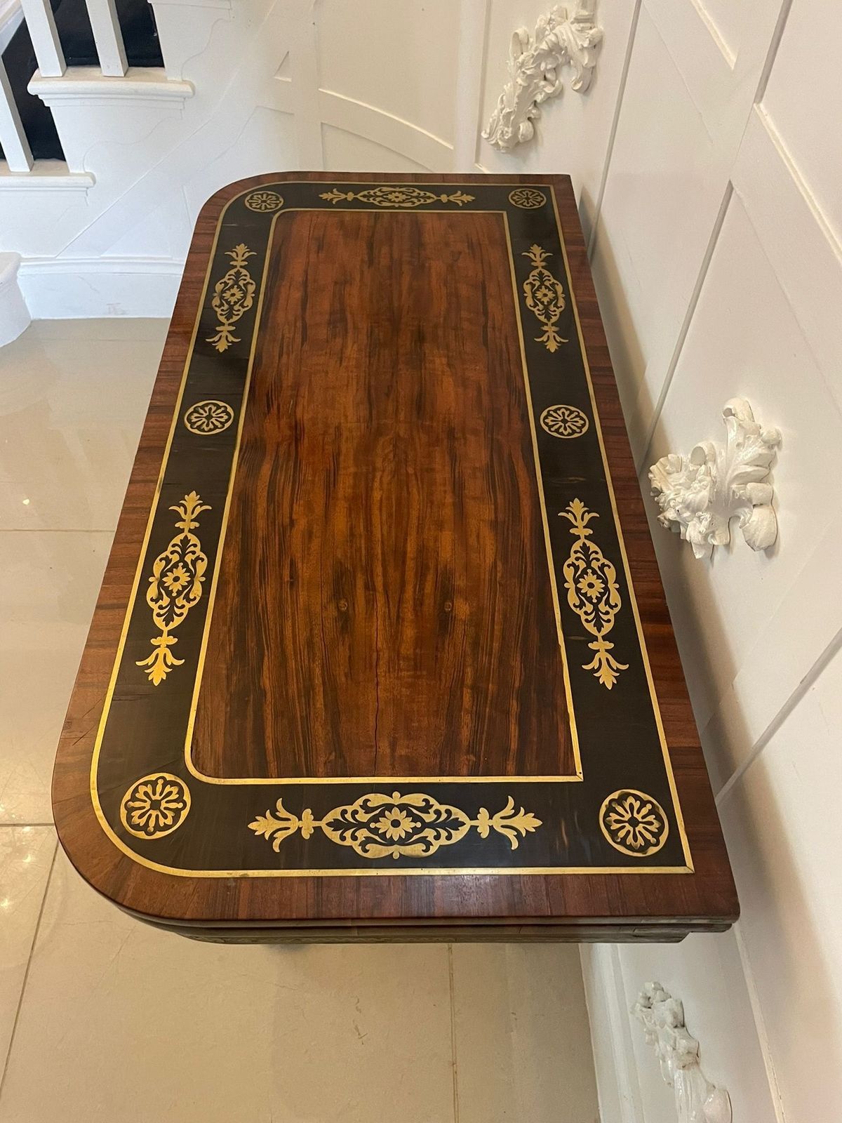 Magnificent Quality Antique George III Rosewood Brass Inlaid Side Table By George Bullock photo 10995.0