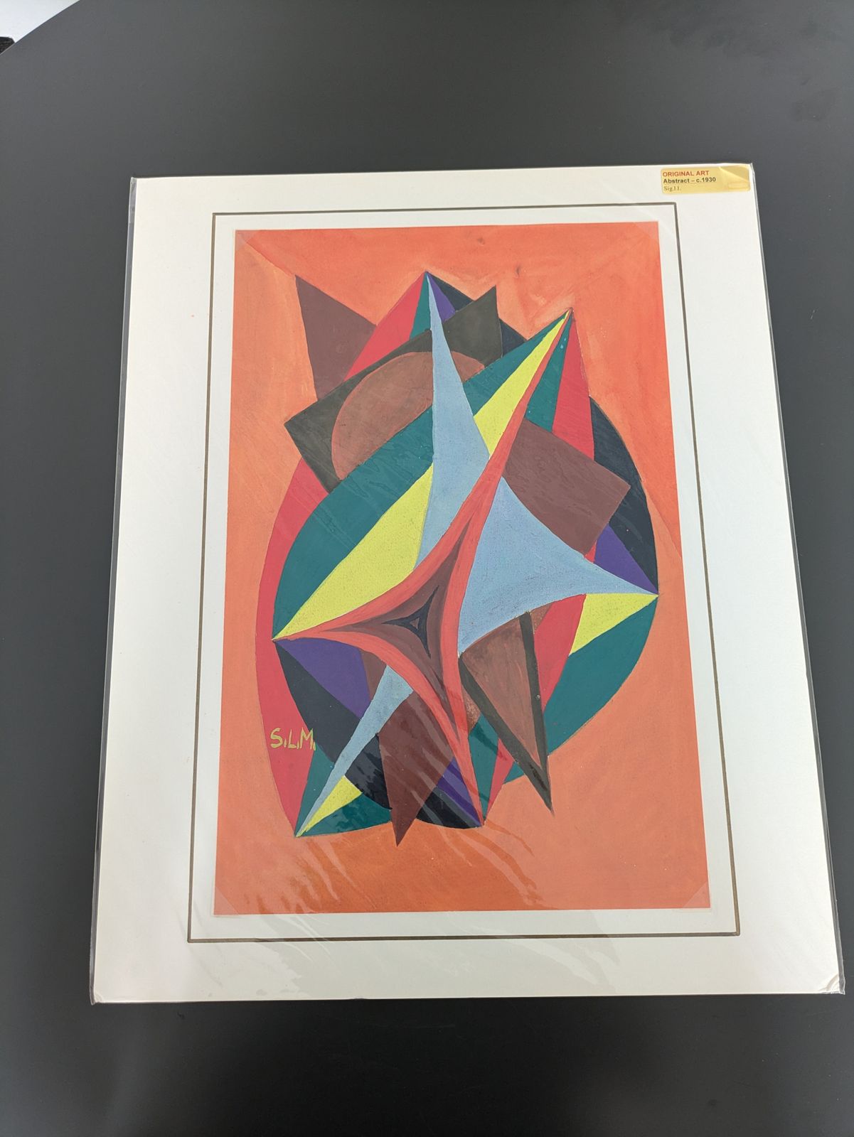 Unknown Vintage French Abstract Watercolour  Geometric. Circa 1960