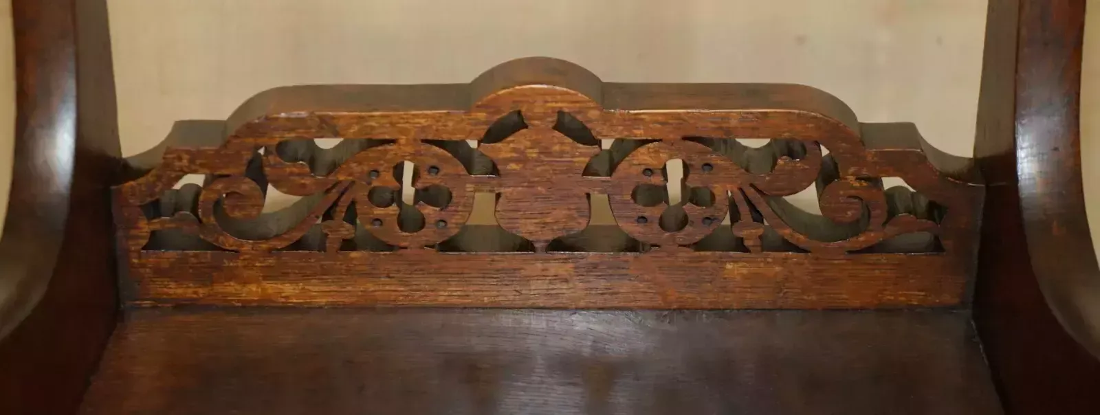 Pair Of Antique Victorian English Hand Carved Hall Chairs With Rotating Handles photo vinterior