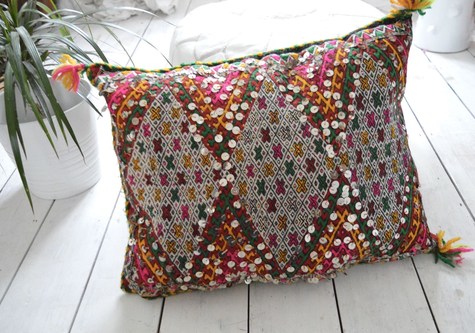 Xl Vintage Moroccan Berber Pillow 46 Cm X 59 Cm Tribal Cushion Cover photo for sale