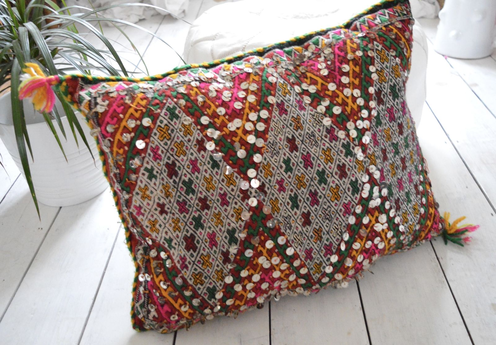 Xl Vintage Moroccan Berber Pillow 46 Cm X 59 Cm Tribal Cushion Cover