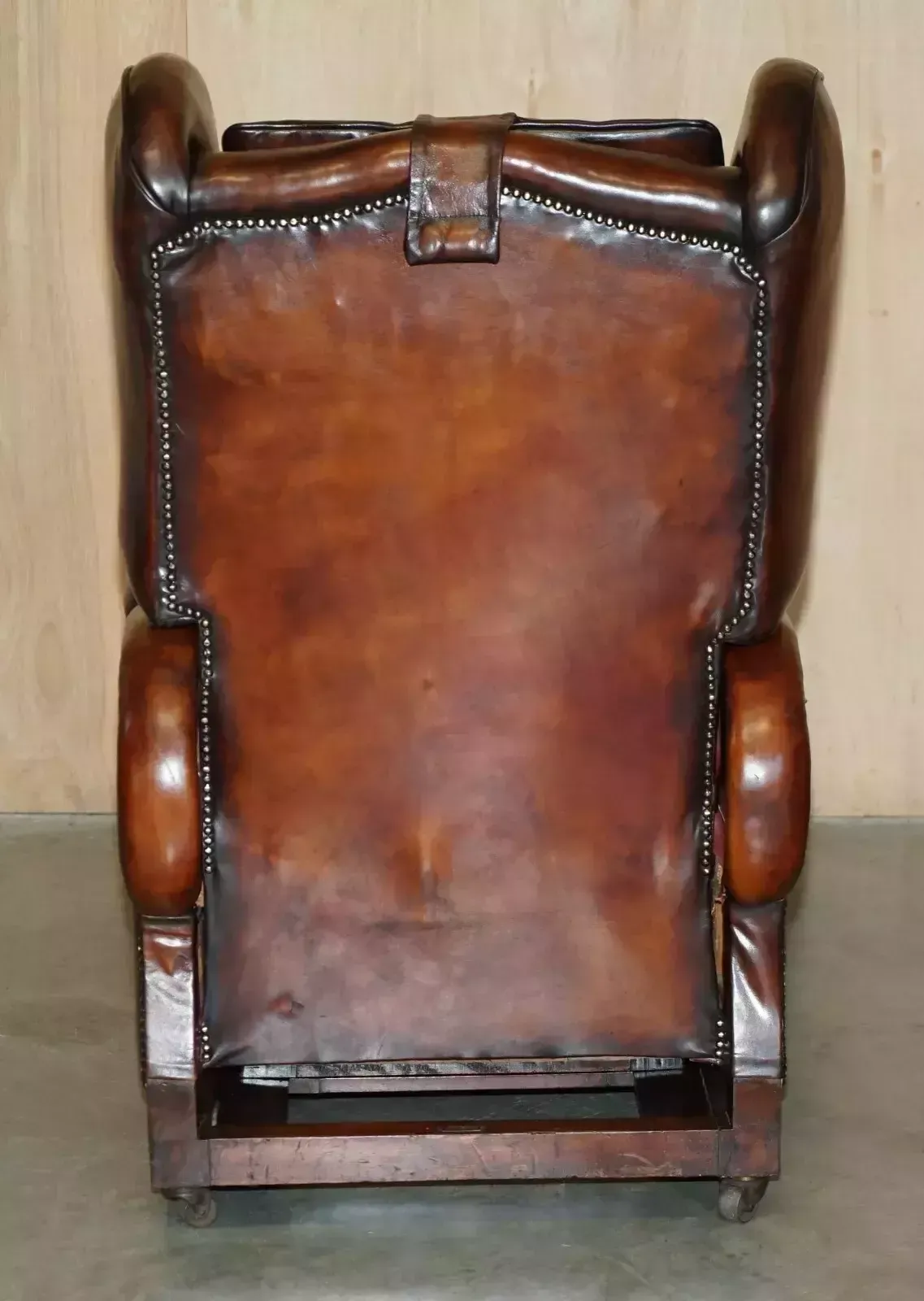 Furniture Restored J Foot & Son Adjustable Reclining Easy Armchair Hand Dyed Brown Leather photo
