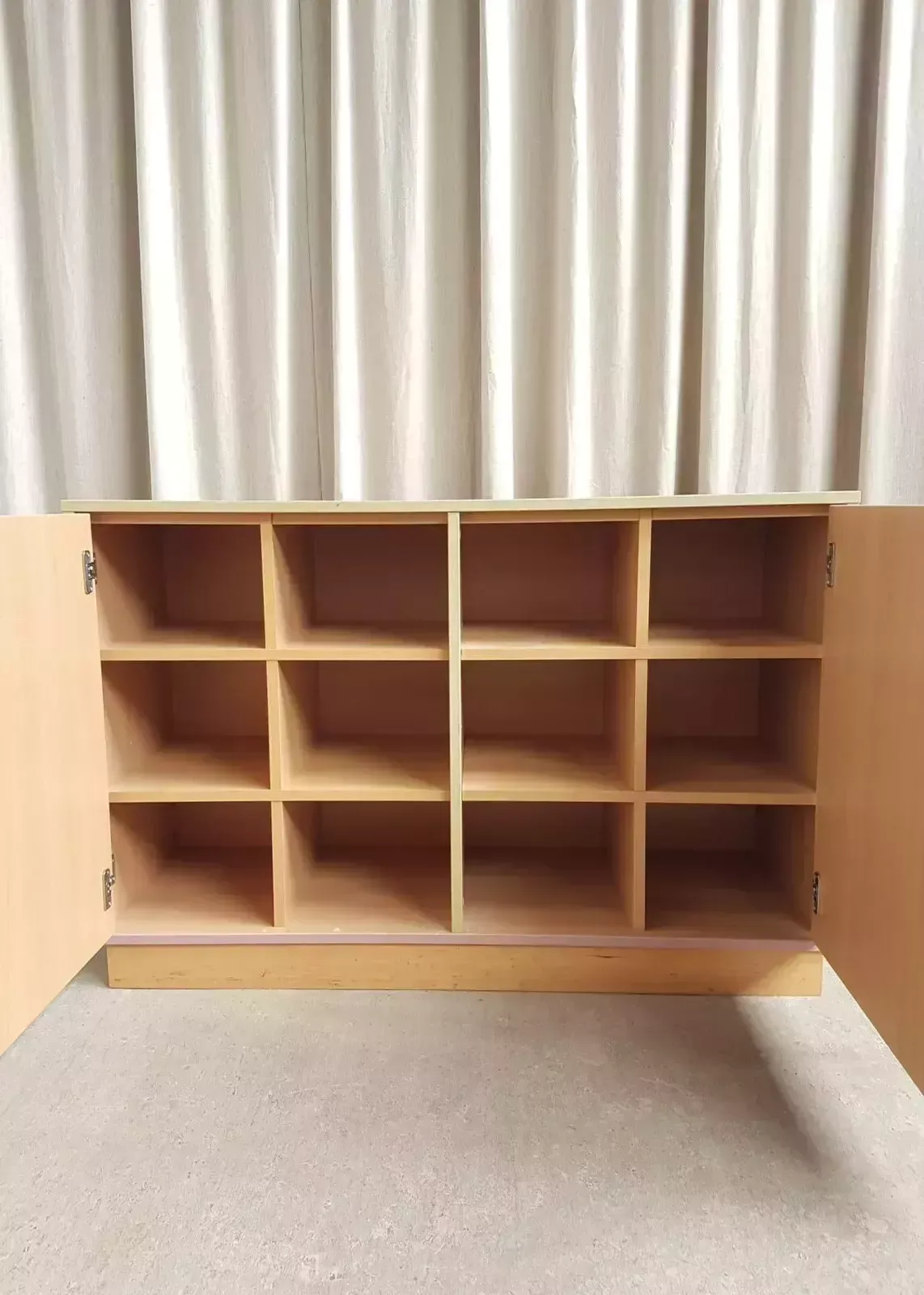 Vtg Late Mid Century School Media Cubby Pigeon Hole Cabinet Sideboard R530 photo 281.75