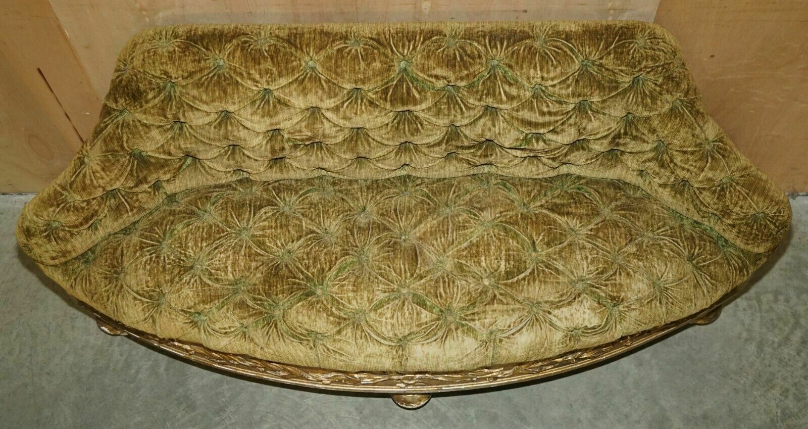 Fine Antique Georgian Circa 1780 Giltwood Chesterfield Window Settee Salon Sofa photo vinterior