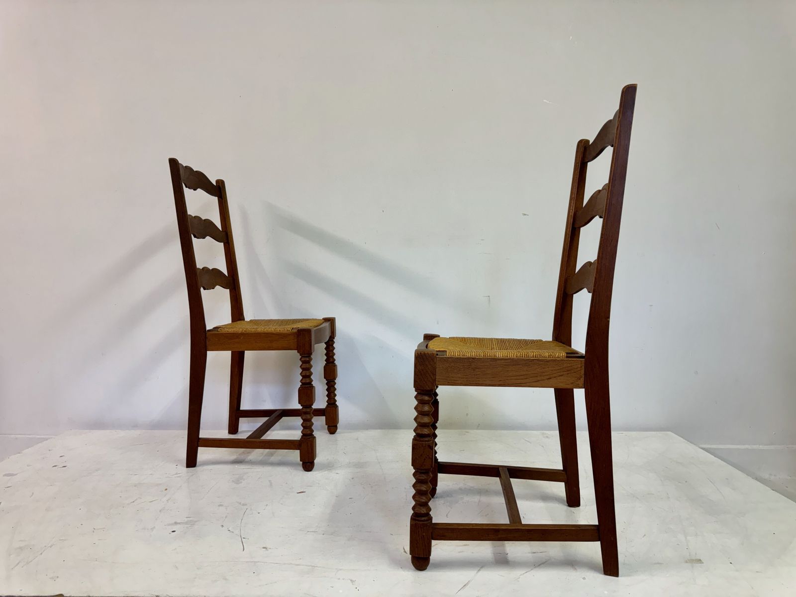 Pair Of 1950s French Side Chairs In The Style Of Charles Dudouyt photo Furniture