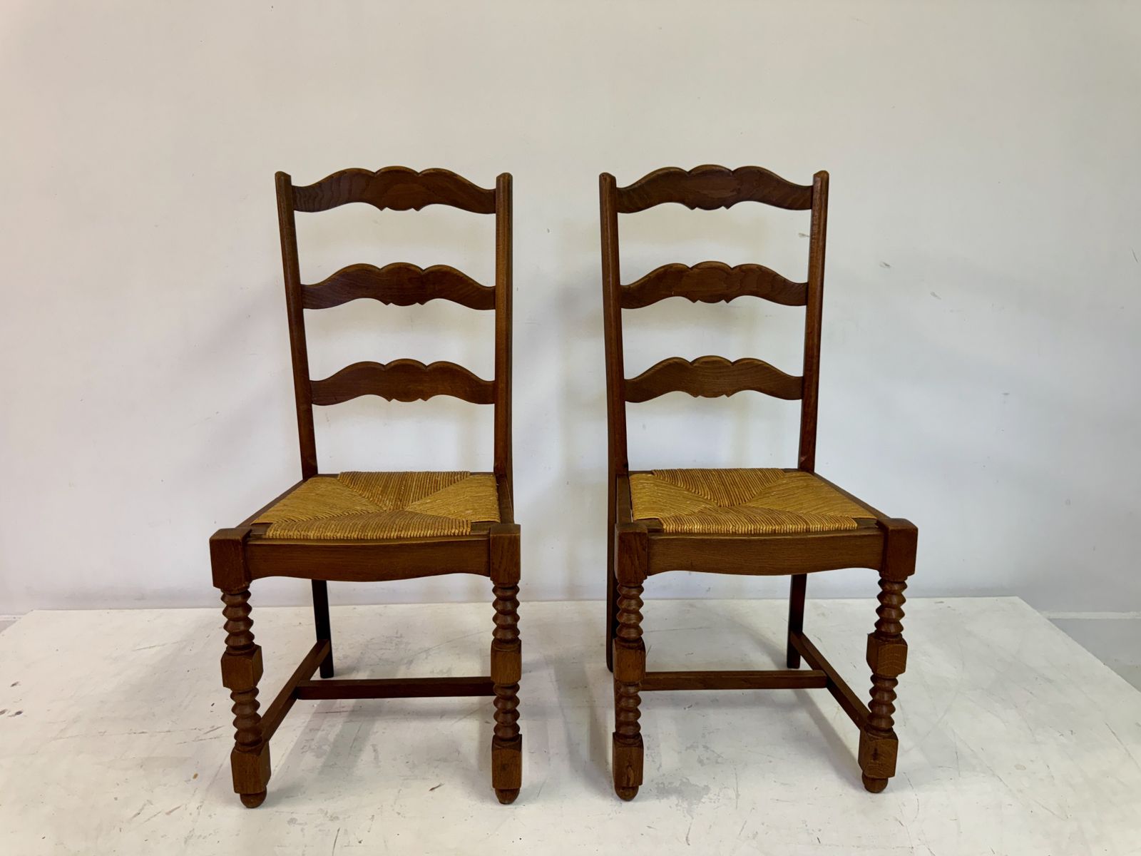 Pair Of 1950s French Side Chairs In The Style Of Charles Dudouyt photo 495.0